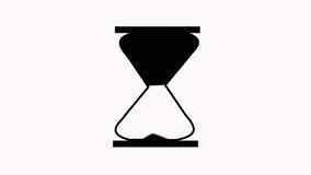 Black Silhouette of an Hourglass with Sand Falling on a White Background sand timer. High-contrast black hourglass with falling sand on white background, modern illustration of time and countdown. - Powered by Shutterstock - Get 15% off with code: PIKWIZARD15