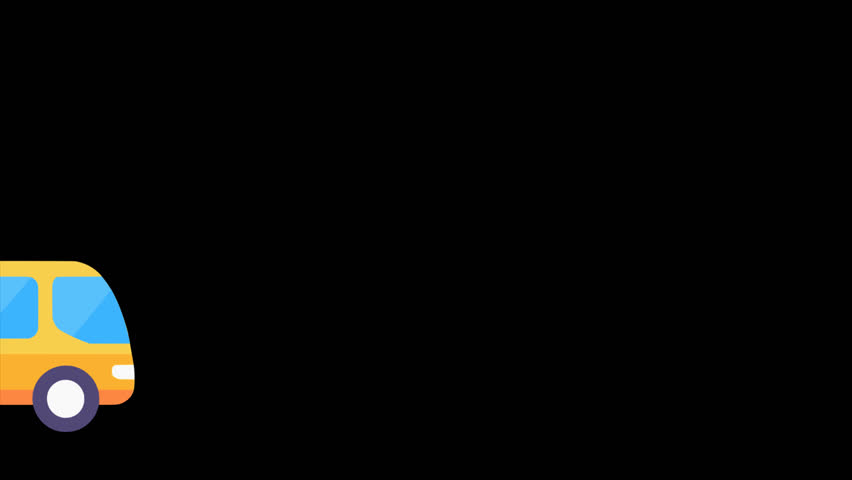 bus school public transportation animation HD 4K