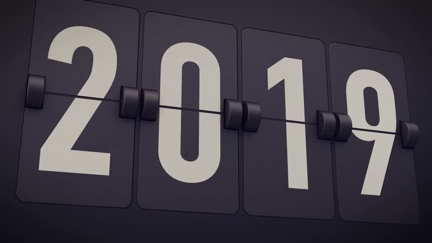 A digital countdown timer flips numbers for the 2019–2020 New Year, visualizing time, celebration, and anticipation for the New Year’s countdown in a sleek digital format.