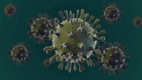3D animation of cells, bacteria, and H1N1 virus particles, illustrating microbiology, infectious diseases, healthcare, and medical research concepts. - Powered by Shutterstock - Get 15% off with code: PIKWIZARD15
