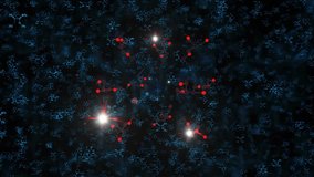 Colorful abstract molecules and scientific formulas moving dynamically across the screen, symbolizing chemistry, research, innovation, and modern scientific visualization. - Powered by Shutterstock - Get 15% off with code: PIKWIZARD15