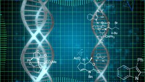 Animated abstract DNA strands move over a grid background, visualizing genetics, biotechnology, and scientific research, highlighting innovation, molecular structure, and modern technology. - Powered by Shutterstock - Get 15% off with code: PIKWIZARD15