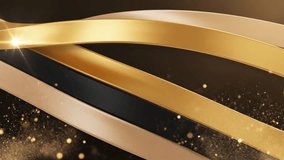 Elegant golden ribbons flowing with shimmering particles and light flares create a dynamic and luxurious background for your next event or promotion - Powered by Shutterstock - Get 15% off with code: PIKWIZARD15