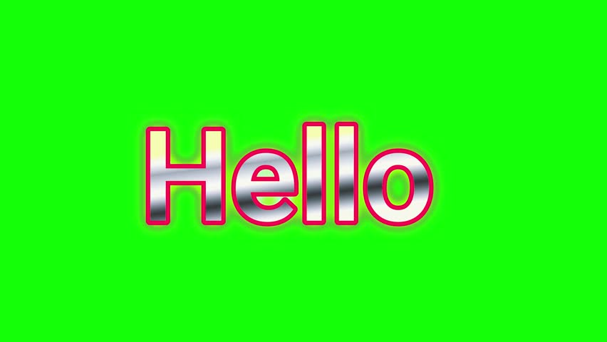 Animated hello text displays a colorful gradient effect against a bright green background perfect for intros outros or adding a friendly greeting to any video project. - Powered by Shutterstock - Get 15% off with code: PIKWIZARD15