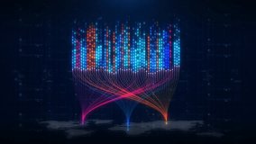 Colorful digital data streams flow across a global network with binary code, representing big data, AI, analytics, cloud processing, and futuristic technology systems. Technology background concept - Powered by Shutterstock - Get 15% off with code: PIKWIZARD15
