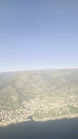 landing in genoa time lapse from airplane window