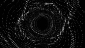 Abstract vortex tunnel made of glowing digital dots, symbolizing data flow, cyberspace movement, particle waves, futuristic technology, and modern digital visualization. - Powered by Shutterstock - Get 15% off with code: PIKWIZARD15