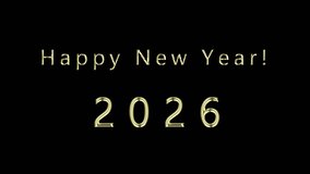 2026 Gold Confetti New Year. Holidays motion graphics card with gold shine confetti, text and numbers. - Powered by Shutterstock - Get 15% off with code: PIKWIZARD15