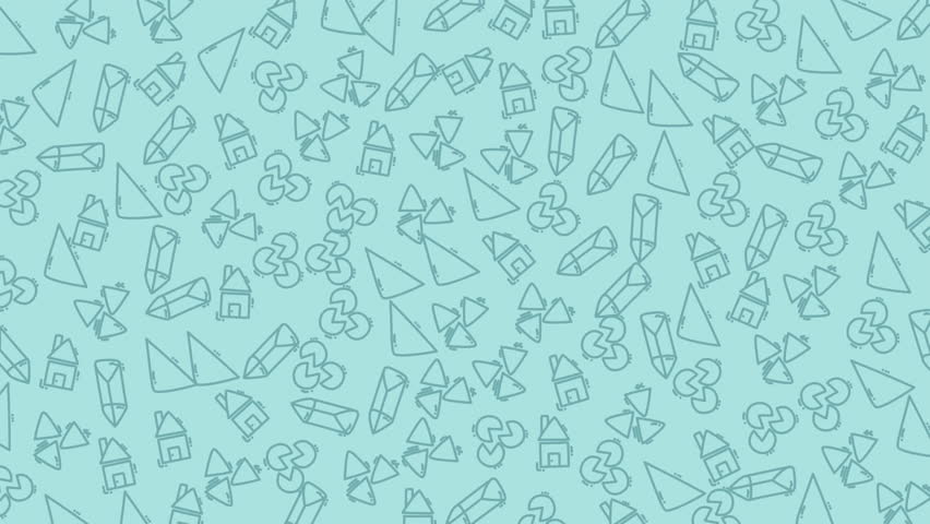 A vibrant animated pattern featuring assorted stationery items such as pencils, erasers, and notebooks designed to inspire creativity and artistic expression.