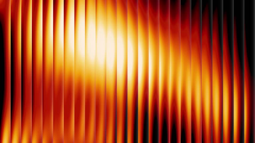 Orange fire reeded glass effect animation. Futuristic fractal pattern for holographic background