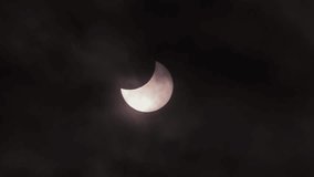 Solar Eclipse with Dramatic Dark Clouds Moving Across Partially Eclipsed Sun - Powered by Shutterstock - Get 15% off with code: PIKWIZARD15