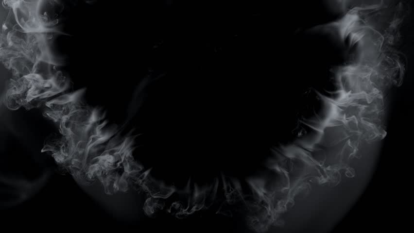Super Slow Motion Shot of Atmospheric Smoke Slowly Floating on Black Background at 1000 FPS