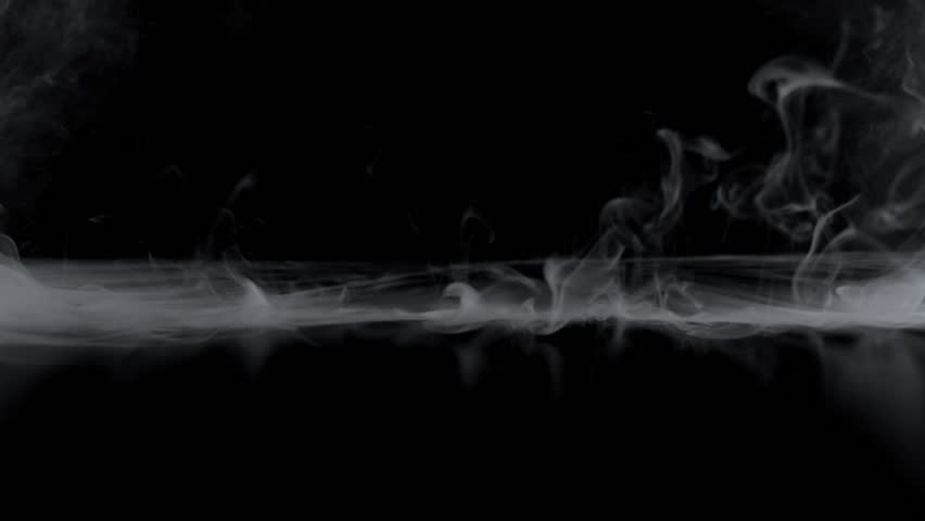 Super Slow Motion Shot of Atmospheric Smoke Slowly Floating on Black Background at 1000 FPS