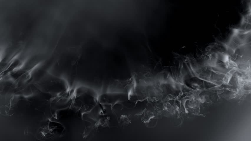 Super Slow Motion Shot of Atmospheric Smoke Slowly Floating on Black Background at 1000 FPS