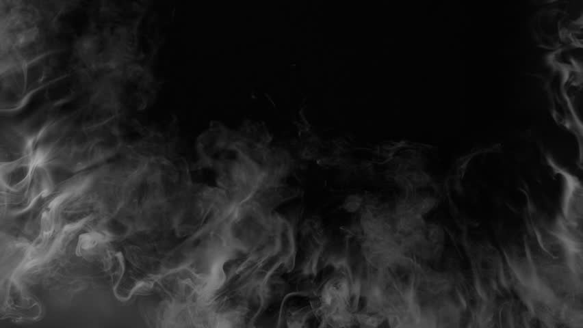 Super Slow Motion Shot of Atmospheric Smoke Slowly Floating on Black Background at 1000 FPS