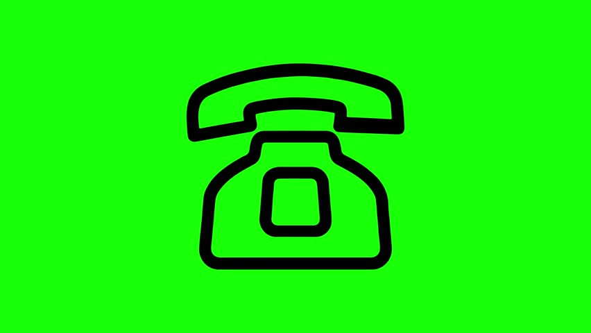 Telephone Icon Silhouette Animation on Green Screen 4K Motion Graphic