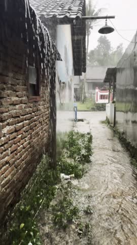 heavy rain in the countryside