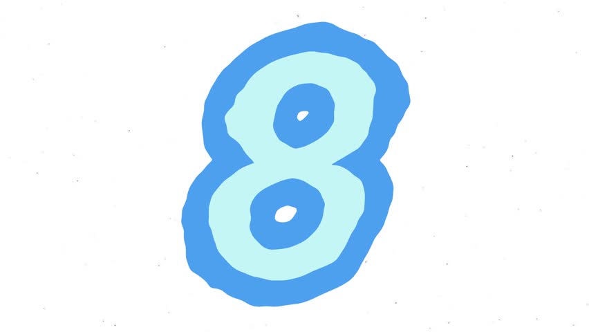 Number 8 animated video clip