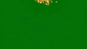 Golden confetti falling against a vibrant green backdrop creating a festive and celebratory atmosphere perfect for holiday marketing and event promotions - Powered by Shutterstock - Get 15% off with code: PIKWIZARD15