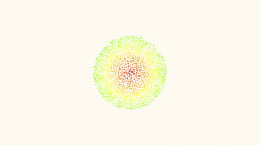 Minimalist Particle Burst: Colorful Dot Explosion Transition on White Background