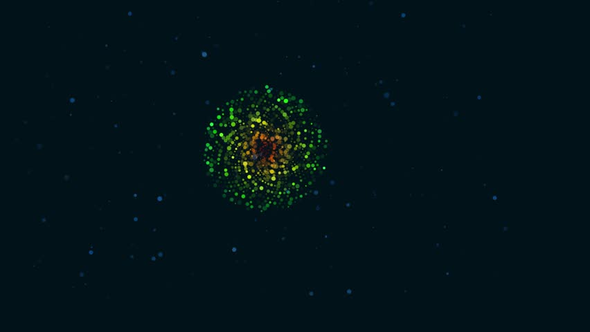 Abstract Colorful Dotted Sphere Rotating in Space