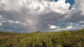 Storm clouds and a rain shower over the plains near Okonjima in Namibia. The video views the clouds from a stationary position. - Powered by Shutterstock - Get 15% off with code: PIKWIZARD15