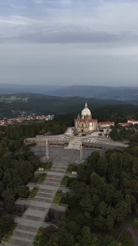 Vertical shot of Sameiro Sanctuary in Braga