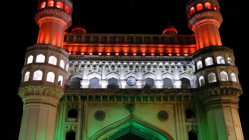 Historic Charminar monument in Hyderabad old city Is listed among the most recognized structures in India, Built in 1591.
