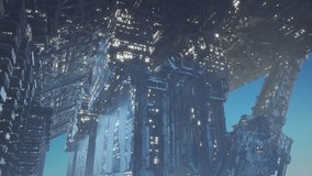 A vibrant city floats in the sky, featuring colossal structures adorned with countless lights. The scene captures advanced architecture and a blend of technology with a serene atmosphere. - Powered by Shutterstock - Get 15% off with code: PIKWIZARD15