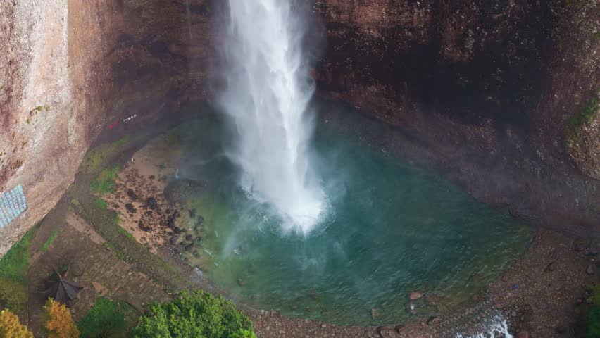Aerial Views of Natural Waterfalls in Yandang Mountain, Wenzhou, Zhejiang, China