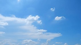 A bright blue sky timelapse featuring layered altostratus and scattered cumulus clouds drifting smoothly, highlighting their soft textures, gentle movement, and the calm, expansive feel of daytime.
 - Powered by Shutterstock - Get 15% off with code: PIKWIZARD15