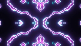 Futuristic digital backdrops featuring luminous magenta and cyan movements, hypnotic visual effects showcasing pulsating neon lightning in symmetrical kaleidoscope formations on dark - Powered by Shutterstock - Get 15% off with code: PIKWIZARD15