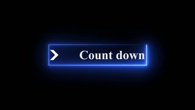 Neon countdown button animation on black background with glowing arrows pointing right, digital timer, futuristic UI interaction, glowing neon interface, countdown click effect, interactive button - Powered by Shutterstock - Get 15% off with code: PIKWIZARD15