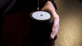 Female hand sticking pencil into automatic electric pencil sharpener and sharpening it close-up side view. Office stationery tool. Preparation for drawing and sketching. High quality 4k footage. - Powered by Shutterstock - Get 15% off with code: PIKWIZARD15