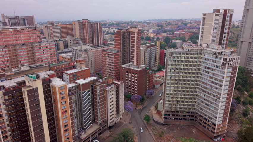 Hillbrow apartment buildings in the inner-city of Johannesburg, South Africa.