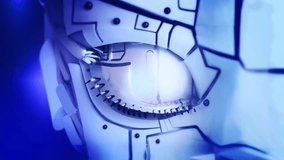 Futuristic digital robot eye technology screen on eye cyborg eye futuristic control protection personal internet security access. Concept dna system, future scientific technology innovation science. - Powered by Shutterstock - Get 15% off with code: PIKWIZARD15