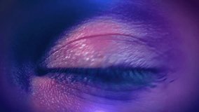 Futuristic 4k Hud Glitch Cyber eye background Animation. Code background. sci-fi technology pixel eye glitch lcd led screen display. Human iris Technology, innovation, cybersecurity data virtual 3D 4K - Powered by Shutterstock - Get 15% off with code: PIKWIZARD15