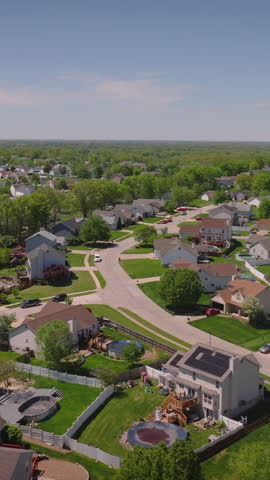 Suburban area reflecting voting trends in us presidential elections, Republican victory and Democratic loss. Political diversity and community involvement in action