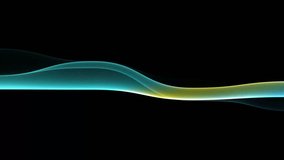 A vibrant abstract wave of thin, parallel lines in shades of blue and yellow flows dynamically across a stark black background, evoking motion and digital art. Modern graphic element. - Powered by Shutterstock - Get 15% off with code: PIKWIZARD15