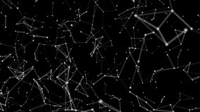 Moving white plexus particle on transparent background with alpha channel. Animated digital technology plexus background with lines and dots. Concept of molecules, data, artificial intelligence. 4k. - Powered by Shutterstock - Get 15% off with code: PIKWIZARD15
