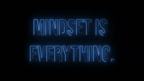 Mindset Is Everything Neon Glow Colorful Text Animation on Black Background, Shiny Vibrant Motivational Typography with Bright Light Effects, Modern Glowing Quote Design Loop for Inspiration - Powered by Shutterstock - Get 15% off with code: PIKWIZARD15