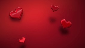 elegant glossy hearts hover over luxurious red surface with reflections - Powered by Shutterstock - Get 15% off with code: PIKWIZARD15