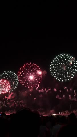 Fireworks on New Year's Eve at Copacabana beach in Rio de Janeiro.