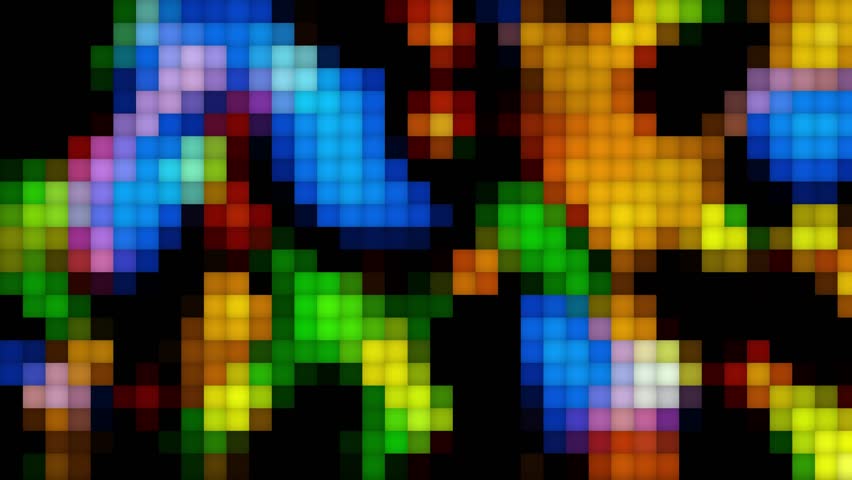 Colorful Mosaic Pixel Pattern Animation Background, Vibrant Abstract Geometric Digital Texture, Dynamic Retro Pixelated Grid Design for Modern Visual Effects and Creative Motion Graphics