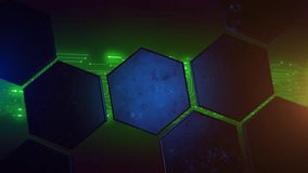 glowing blue polygons on green circuitry backdrop emphasizing data transfer - Powered by Shutterstock - Get 15% off with code: PIKWIZARD15