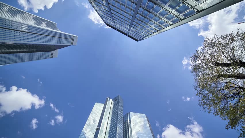 Frankfurt Germany Skyscrapers Timelapse,Financial Centre