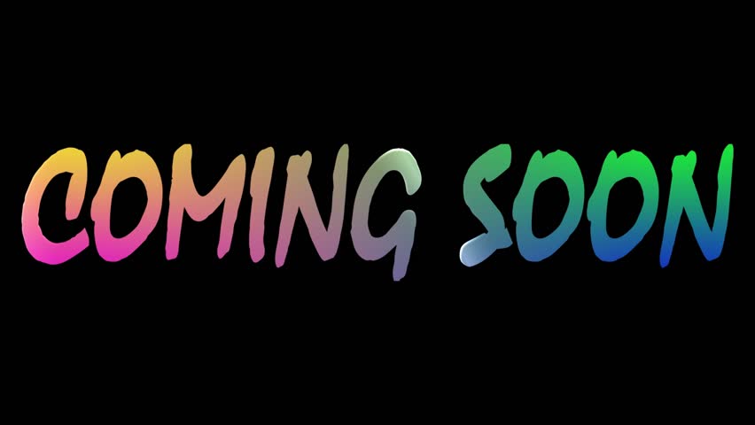 Coming soon 2026 colorful text effect on black background