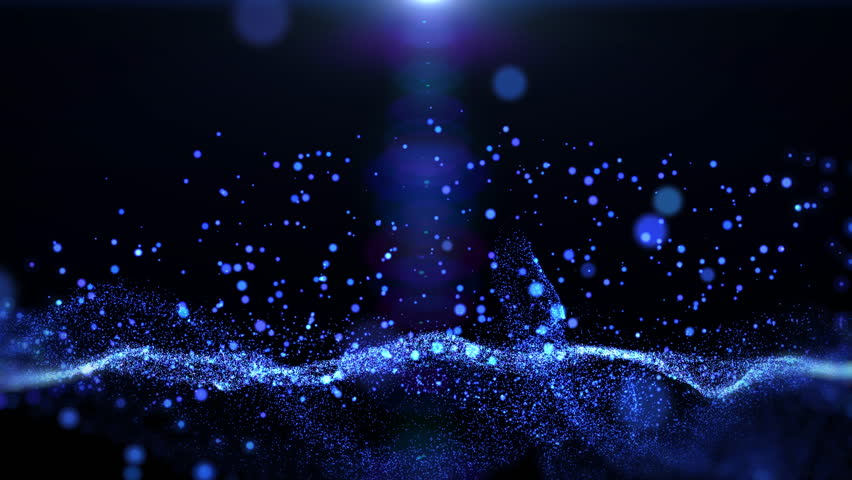 Dynamic 4K Particle Wave Motion Background Featuring Flowing Blue Digital Energy Lines and Futuristic Tech Visual Atmosphere
