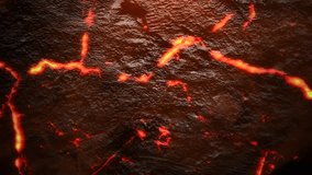 luminous fractures in charred rocks expose steaming molten streams underneath surface - Powered by Shutterstock - Get 15% off with code: PIKWIZARD15