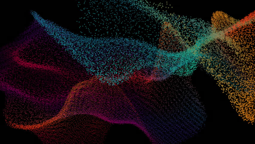 dynamic multicolored ribbons sweep across black backdrop creating energy